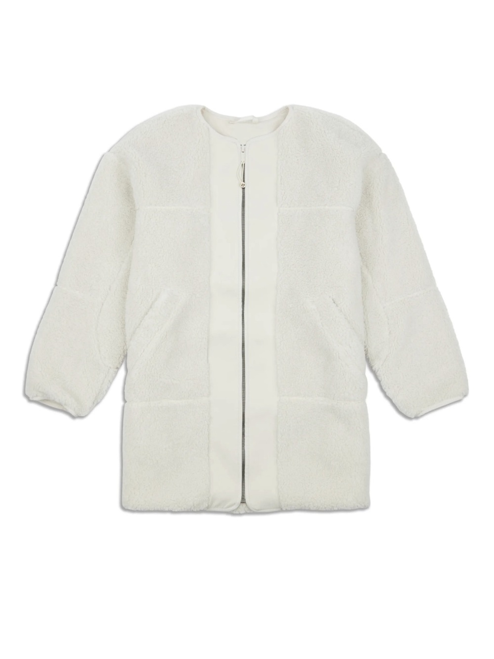 Luluelemon Women's Cream Sherpa Zip-Front Coat